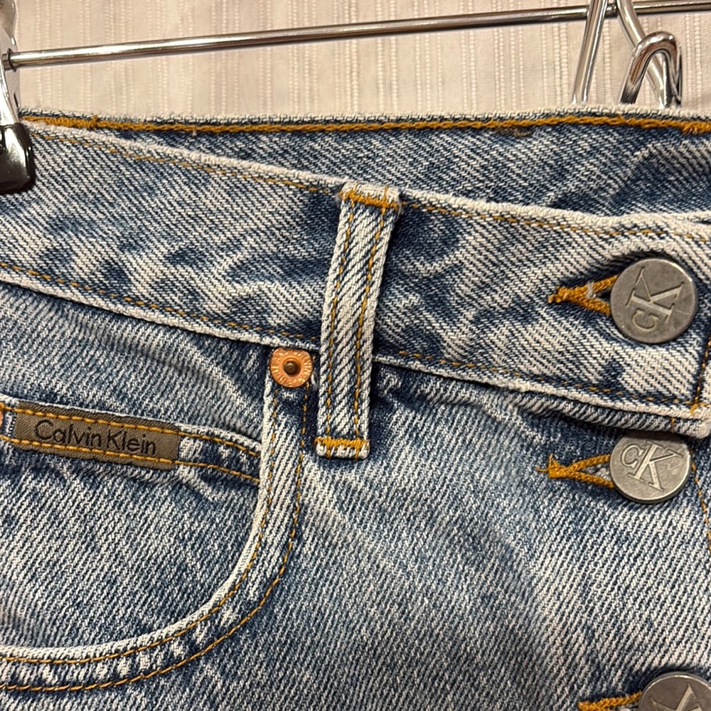 Calvin Klein Denim Mini Pencil Skirt - Picture 4 of 7